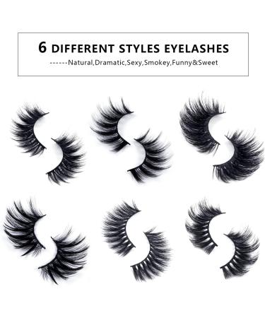 False Eyelashes Reusable 3D Faux Mink Lashes Fluffy Thick Natural Look Fake Eyelashes Handmade Wispy Soft Long Dramatic Eyelashes for Eye Makeup Eyelashes Extension (6 Styles 30 Pairs) - Buy Online on GoSupps.com