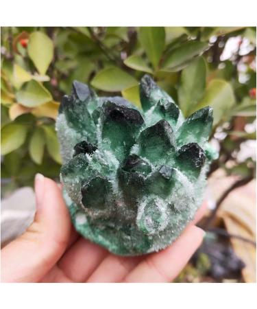 Quartz Cluster Natural Green Phantom Specimen Cluster Green Ghost Flower Fengshui Stone Crystal Reiki - Buy Online on GoSupps.com