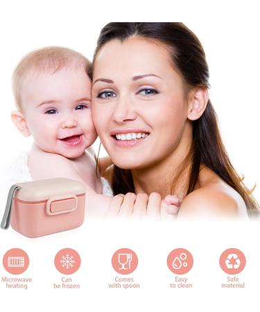 Aolso Baby Milk Powder Dispenser 400ml - Pink | Formula Dispenser with Silicone Ring Cover and Spoon | Travel-friendly Milk Powder Storage Container - Buy Online on GoSupps.com
