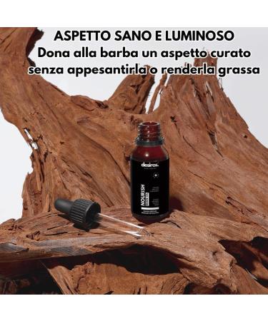  Desiros. Italian Upgrade Nourish Beard Oil by Desiros - Softening Beard Oil with Hemp Seed Oil and Cannabidiol - Lightweight non-greasy formula that makes styling easier - For a softer healthier beard - 20 ml - Buy Online on GoSupps.com