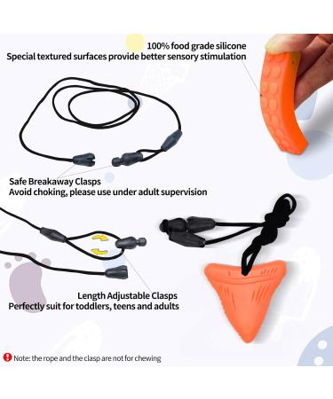 Colon Chain for Children - 6 Silicone Sensory Chewing Necklaces | ADHD & Autism Toys - Orange Bite Rings for Teething & Biting - Buy Online on GoSupps.com