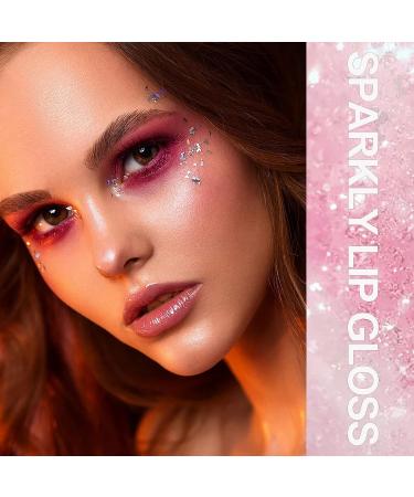 Glossy Plumping Lip Gloss | Clear Glitter | Hydrating Lip Glow Oil - Long Wear, Non Sticky & Sparkly - Shiny Jelly Lip Gloss for Women - Buy Online on GoSupps.com