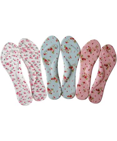 Gel Shoe Insoles for Women - Self-Adhesive High Heel Inserts | Cushioned Non-Slip Sandals Insoles (3 Pairs: Pink Blue Transparent) for Pain Relief - Buy Online on GoSupps.com