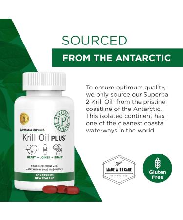 Plantonin Antarctic Krill Oil 1000mg Softgels - Packed with 400 mg Marine Phospholipids with EPA & DHA Omega 3 and Astaxanthin - Fish Oil Alternatives - 2 Months Supply Krill Oil - 1000mg - Buy Online on GoSupps.com