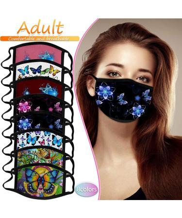 Yliquor Mouth Covering For Protection Butterfly Design Printed Anti-Face Dust Washable Earloop Cotton Cloth Dust Face Bandanas (White 1 PC) - Buy Online on GoSupps.com