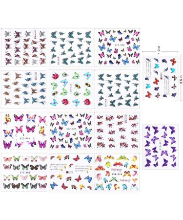 30 Sheets Butterfly Nail Art Stickers | Water Transfer Decals for Women | Manicure Tips Wraps Decorations Kit - Buy Online on GoSupps.com