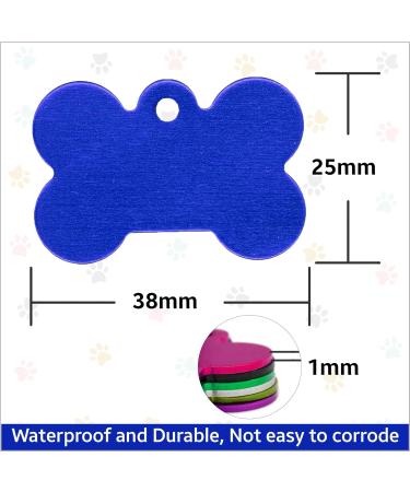 Trimming Shop Personalised Dog Tags for Pet ID Tags Engraved Any Name & Text Dog Collar Bone Dog Tag Dog Identification Collar Name Tag with Split Ring - Royal Blue - Buy Online on GoSupps.com