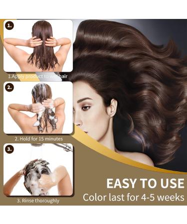 Hair Dye Shampoo Long Lasting Hair Instant Dye Shampoo Instant Hair Dye Shampoo Natural Hair Color Shampoo for Gray Hair Black Hair Dye Shampoo 2 in 1(Black) - Buy Online on GoSupps.com