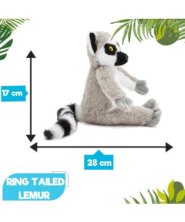 Zappi Co Ultra Soft Ring-Tailed Lemur Plush Toy - 28cm Length | Eco-Friendly Newborn Gift | Realistic Lifelike Design - Buy Online on GoSupps.com