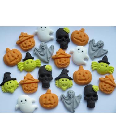 21x Halloween Cake Toppers Edible Cupcake Decorations Sugar Pumpkin Ghost Witch Skull Spider - Buy Online on GoSupps.com
