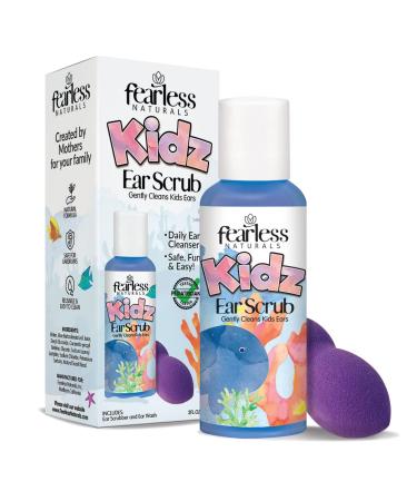 Fearless Naturals Kids Ear Scrub Daily Ear Cleaner for Kids and Adults Ear Wax Removal Clean Away Dirty  Wax  and Oil   All Natural Ear Care Products for Kids (2 Fl Oz)
