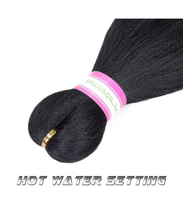 Pre-Stretched Black Braiding Hair Extensions 12 Inch - 8 Packs | Synthetic Crochet Braids for Natural Look | Professional Soft Yaki Straight Texture | Hot Water Setting | (#1B) Pack of 8 - Buy Online on GoSupps.com
