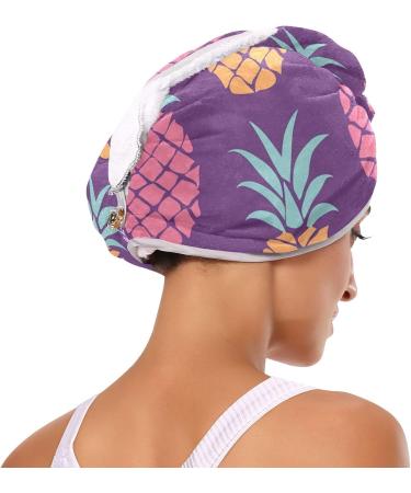 Super Absorbent Pineapple Silhouette Hair Towel 2 Pack - Quick Dry Hair Turbans for Women & Girls - Buy Online on GoSupps.com
