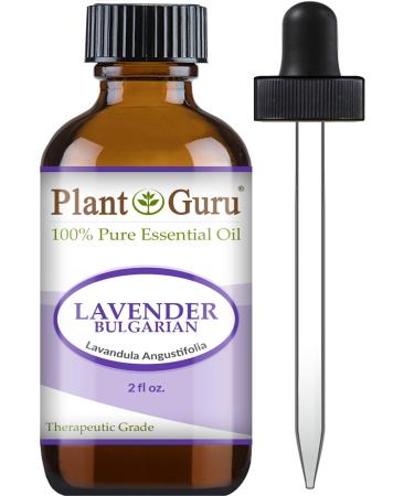 Lavender Essential Oil 2 oz (Bulgarian) 100% Pure Natural Undiluted Therapeutic Grade for Skin Body and Hair Growth Aromatherapy Diffuser Great for Relaxation and Calming.