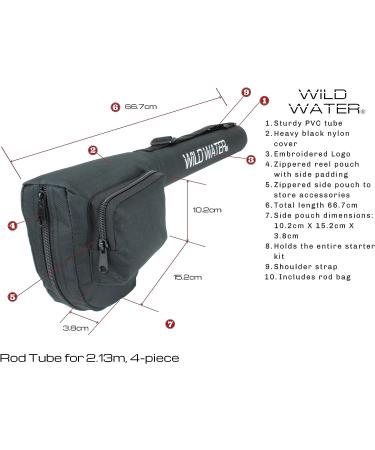 Wild Water Standard Fly Fishing Combo Starter Kit - 3 or 4 Weight, 7 Ft Graphite Rod with Accessories, Aluminum Reel, Fly Box, and Flies - Buy Online on GoSupps.com