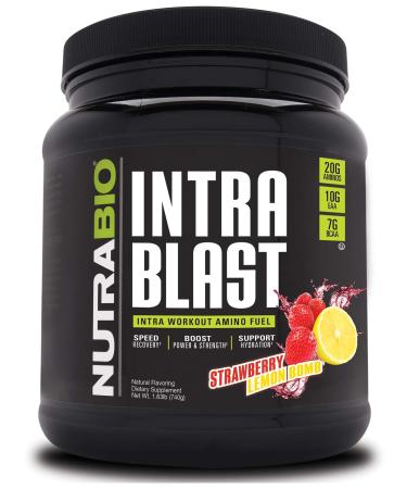 NutraBio Labs Intra Blast Intra Workout Amino Fuel Strawberry Lemon Bomb 1.63 lb (740 g)