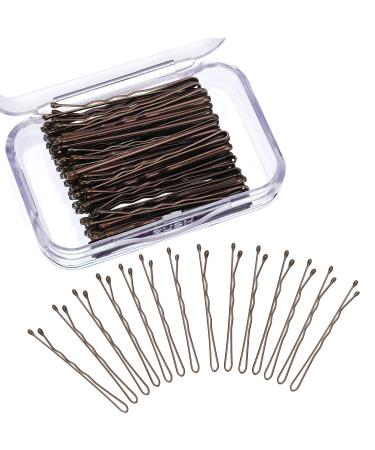 240 Pieces Bobby Pins Hair Clips Bun Hair Pins Hair Styling Pins with Clear Storage Box for Women Girls (Brown)