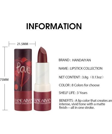  Beliky Girl Waterproof matte lipstick long-lasting moisturizing lipstick sexy rose-red velvet lipstick nude lipstick cosmetic lipstick for women (Amber) - Buy Online on GoSupps.com