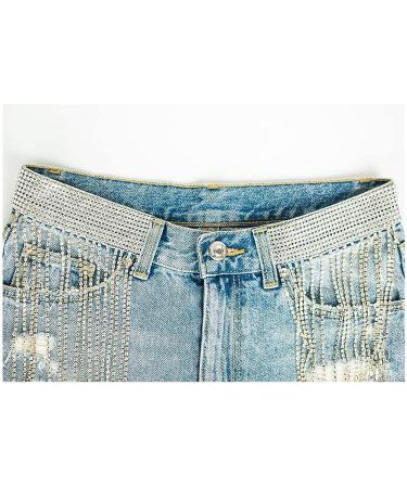 COMLIFE Women's Summer Denim Shorts with Tassels and Rhinestone Fringe - Blue, XX-Large - Buy Online on GoSupps.com