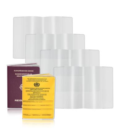 Vaccination pass case set - protective cover transparent vaccination card - tearproof vaccination pap cover - vaccination pass case for the vaccination certificate for children and adults (93 mm x 130 mm) (4er set) 9.3x13 cm (4 Pack)