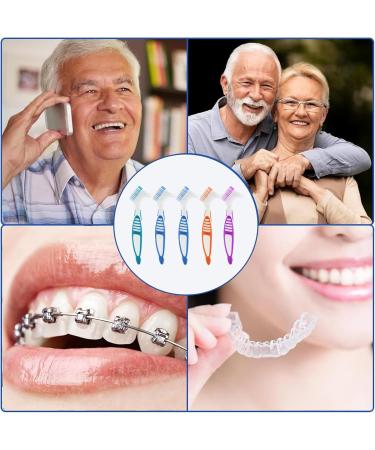 Qunliujiao 5 Piece Prosthetic Toothbrush Set | Denture Cleaner & Prosthesis Brush for Optimal Oral Care - Buy Online on GoSupps.com