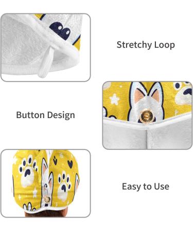 Super Absorbent Cartoon Cat Face & Paw Hair Towel 2 Pack | Quick Dry Hair Turbans for Women & Girls - Buy Online on GoSupps.com