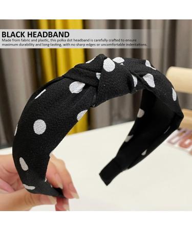 1 Headband 1 Hair Tie Rock Headband Black Headband Polka Dot Headband Women's Rock Hair Accessories Rock Accessories Cross-Knot Headband Women's Polka Dot Headband - Buy Online on GoSupps.com