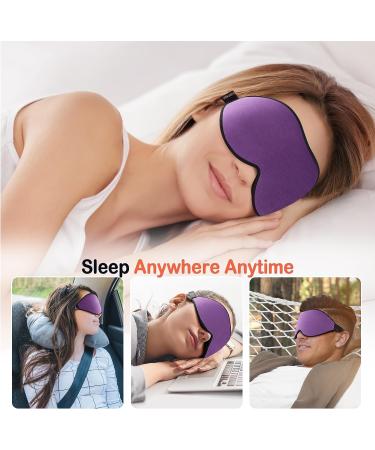 LitBear Sleep Mask - Light Blocking Eye Mask for Women and Men - Soft 3D Comfortable Sleeping Mask with Adjustable Elastic Strap - Ideal for Side Sleepers and Travel - Purple - Buy Online on GoSupps.com
