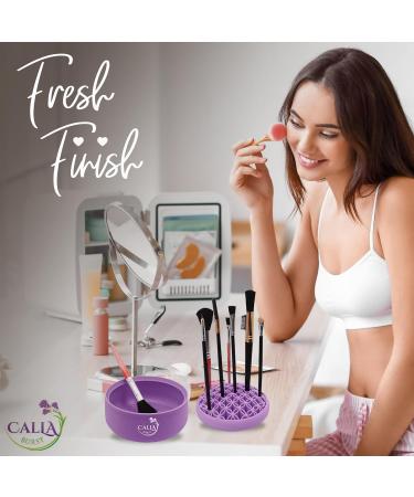 3 in 1 Silicone Makeup Brush Cleaner - Mat Drying Rack & Organizer for Beauty Cosmetic Brushes (Purple - Buy Online on GoSupps.com