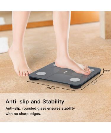 CooAoo Body Fat Scale - Smart Weight Scale for Body Fat Composition Monitor - Accurate Digital Bathroom Scale with Health Analyzer App for Body Weight, Fat, Water, BMI, BMR - 400 lbs Capacity - Black - Buy Online on GoSupps.com
