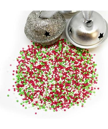 Christmas Red, Green & White Mix Cake Topper Sprinkles - 30g Edible Festive Decorations for Xmas Themed Party Cakes - Buy Online on GoSupps.com