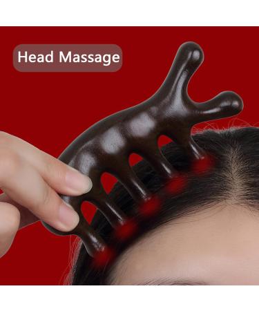 Wooden Ridge Scalp Massage Comb - Multi-Purpose Sandalwood Wide Tooth Hair Massager for Men & Women - Ideal Gua Sha Tool for Head Care - Buy Online on GoSupps.com