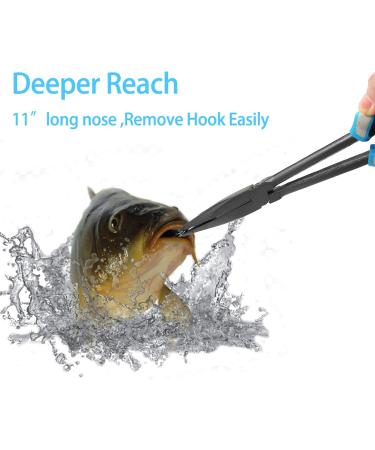 Premium 28cm Blue Needle Nose Fishing Pliers - XL Long Straight Pliers for Precision and Durability - Ideal for International Shipping - Buy Online on GoSupps.com
