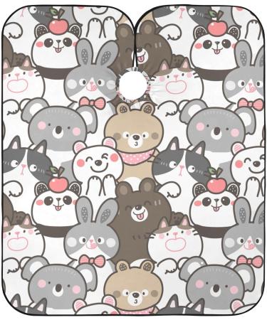 Buy Waterproof Barber Cape - Cartoon Bear Bunny Cat Koala & Panda Haircut Bib for Men & Women - Fun Cheetah Design for Hair Cutting - Buy Online on GoSupps.com