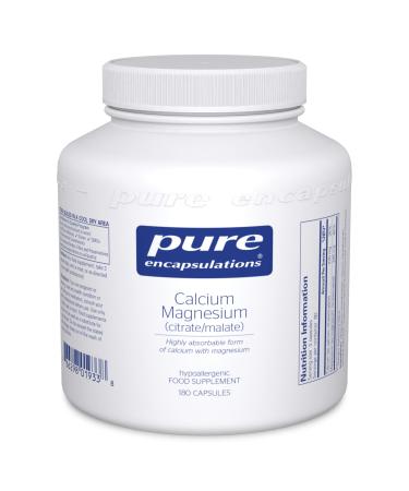 Pure Encapsulations - Calcium Magnesium (Citrate/Malate) - Highly Absorbable Calcium & Magnesium Supplement - 180 Capsules
