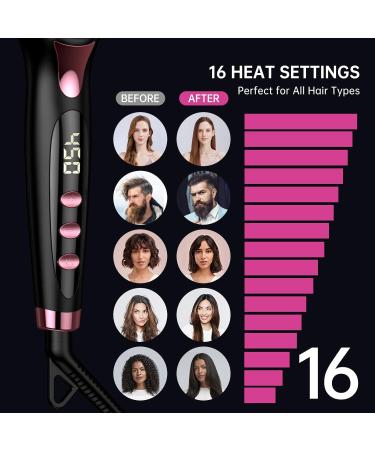 Hair Straightener Brush for Women - Anti-Scald Auto Temperature Lock & Auto-Off | MCH Ceramic Heating - International Shipping Available - Buy Online on GoSupps.com