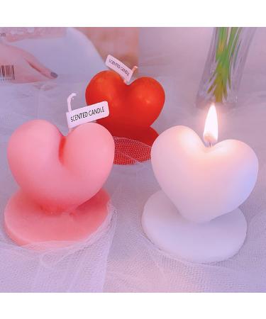 Heart Shape Scented Candle 120GRomantic Standing Love Soy Wax Aroma Decorative Candle for Valentine's Day Wedding Birthday Gift Prefect for Meditation Stress Relief Mood Boosting (Pink)