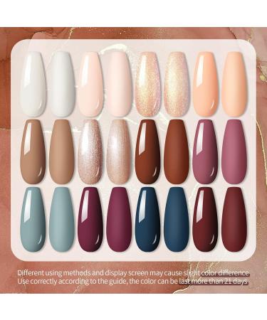 Buy Ur Sugar UV Nail Polish - 12 Colors Nude Pink Brown Glitter Gel Set for Nail Studios | Gift Box Manicure Set Perfect for Christmas - Buy Online on GoSupps.com
