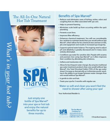 Spa Marvel Water Treatment & Conditioner 16 fl oz - Natural Spa Care Solution - Buy Online on GoSupps.com