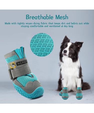 Jzxoiva Large Dog Shoes 4PCS/Set | Breathable Booties for Hardwood Floors & Outdoor Paw Protection | Reflective Strips for Safety | Ideal for Winter, Snow, Hot Pavement | Blue, Width 2.55 inch | 63-78 lbs - Buy Online on GoSupps.com