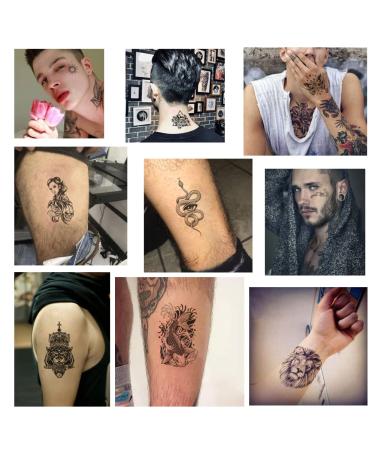 Realistic 52 Sheet Temporary Tattoos for Men & Women - Waterproof and Long Lasting Black Tattoo Stickers - Body Art for Face, Hand, Arm, Neck, and Leg - Buy Online on GoSupps.com