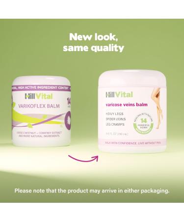 HillVital Varicose Veins Treatment Cream - Natural Horse Chestnut & 14 Herbs for Spider Veins & Leg Relief - Buy Online on GoSupps.com