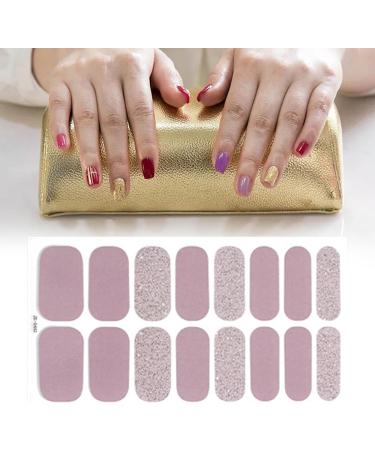 MagiDeal 16 Pieces Cured Gel Nail Strips Gel Nail Stickers with Nail File Nail Patches Semi Cured Gel Nail Wraps Patch for Girls Gifts Style D - Buy Online on GoSupps.com
