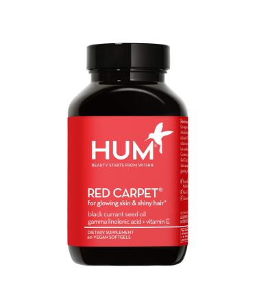 HUM Red Carpet - Skin & Hair Vitamins - Black Currant Seed Oil for Glowing Skin + Lasting Hair Health with Vitamin E, Omega 3 & 6 - Hair and Skin Vitamins (60 Vegan Softgels)