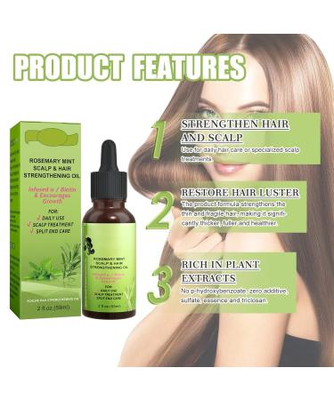 Rosemary Oil for Hair Growth - Essential Oil & Scalp Treatment for Men & Women | Nourishes & Reduces Hair Loss - 59ML - Buy Online on GoSupps.com