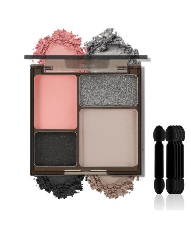 4 Colors Eyeshadow Powder Waterproof EyeShadow Palette with Eyeshadow Applicator Highly Pigmented Eye Makeup Long Lasting # 003