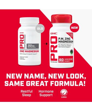GNC Pro Performance Zinc Magnesium, 60 Tablets, Supports Restful Sleep and Anabolic Support - Buy Online on GoSupps.com