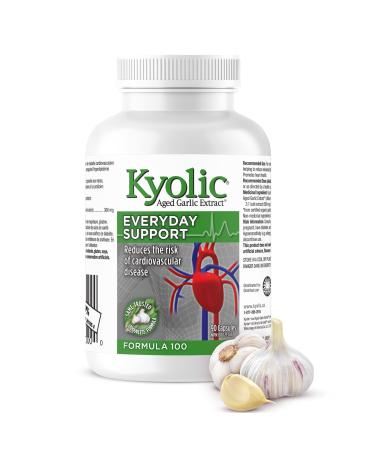 Kyolic - Aged Garlic Extract Supplements - Formula 100 Everyday Support 300mg 90 Capsules - Odorless Garlic Pills - Supports Overall Wellness Unflavored 90 count (Pack of 1)