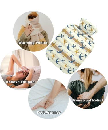 Naanle Stripes Sea Esters Anchor Hot Water Bottle - 2L Transparent Bottle for Bed Hand & Feet Warmer | Pain Relief & Heat Therapy | International Shipping Available - Buy Online on GoSupps.com
