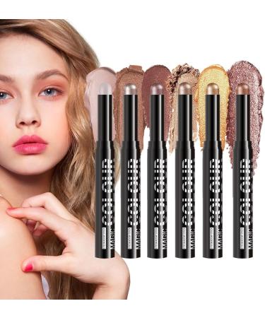 Eyeshadow Stick - Lightweight Eye Makeup Pen | Multifunction 6 Colors Shiny for Fancy Dress Wedding Daily Travel - Buy Online on GoSupps.com
